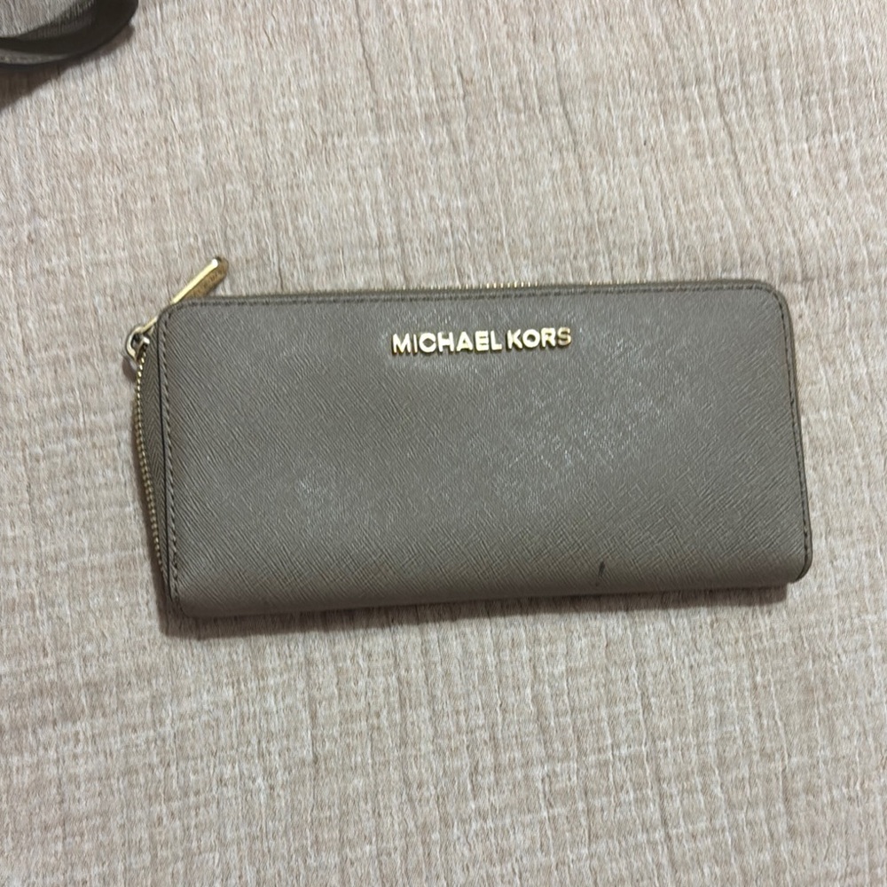 Michael Kors Gray Saffiano Leather Bag
